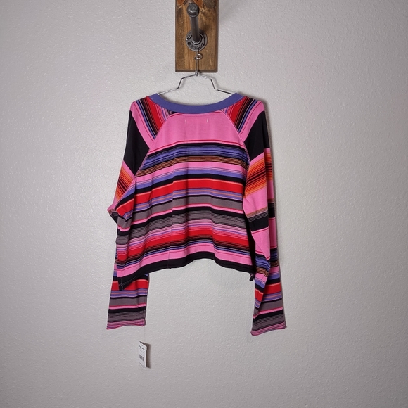 Free People WE THE FREE Striped Oversized Top - Picture 2 of 4